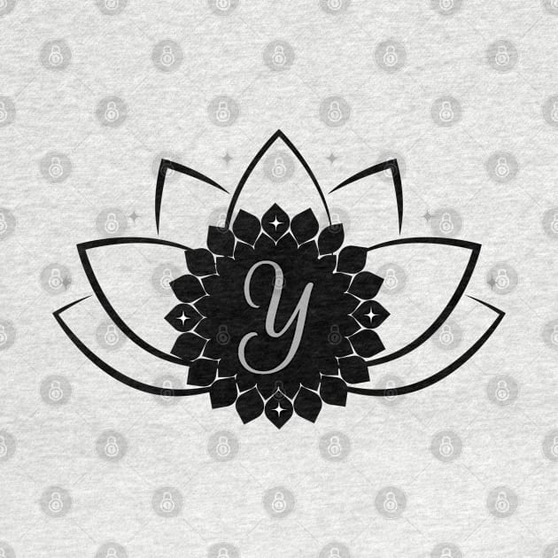 Y - Lotus Flower Monogram by Mazzlo Shop